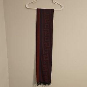 Geometric Patterned Scarf in Red and Black